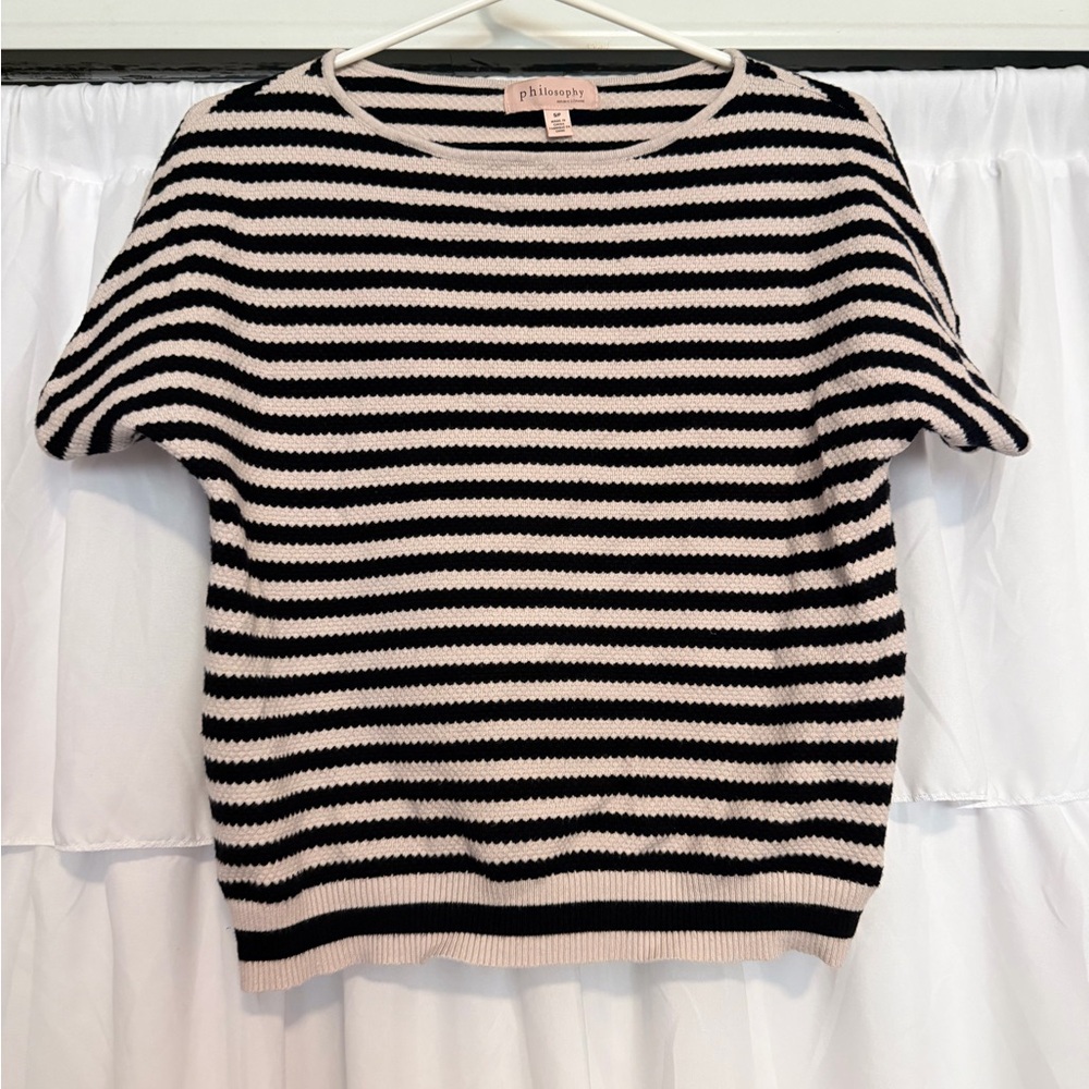 Philosophy Black and Cream Striped Knit